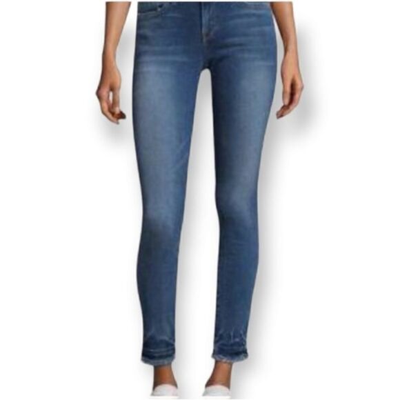 Revolve Frame Le Skinny De Jeanne Raw Hem Crop Skinny Jeans In Romanview - Picture 1 of 9